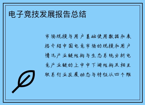 电子竞技发展报告总结